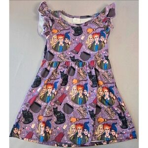 Boutique Purple Hocus Pocus Dress Girls Size 2T Sisters Ruffle Halloween